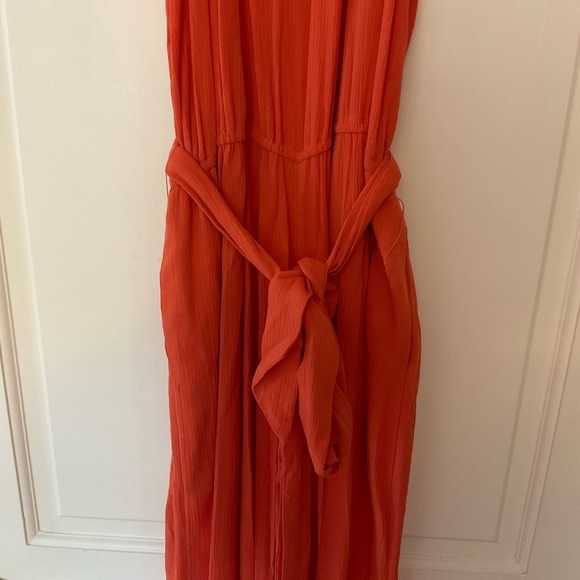 Sundance Sahara Jumpsuit Orange Halter Tie Waist Wide Leg Size XL NWT Boho - Picture 6 of 14